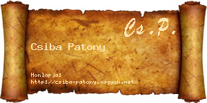 Csiba Patony névjegykártya